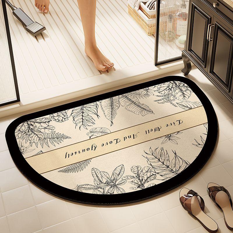 Semicircular Bathroom Diatom Mud Floor Mat Toilet Toilet Door Absorbent Foot Mat Shower Room Tile Floor Non-Slip Mat
