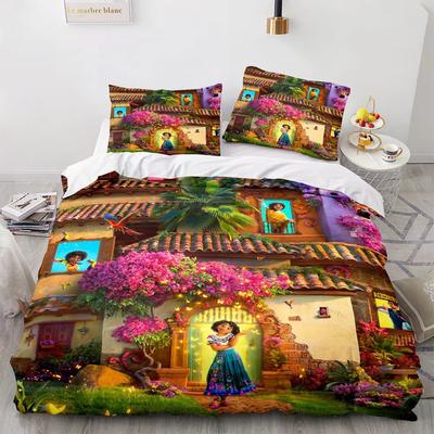 Magic Full House Three-Piece 3D Digital Printing Quilt Cover Pillowcase