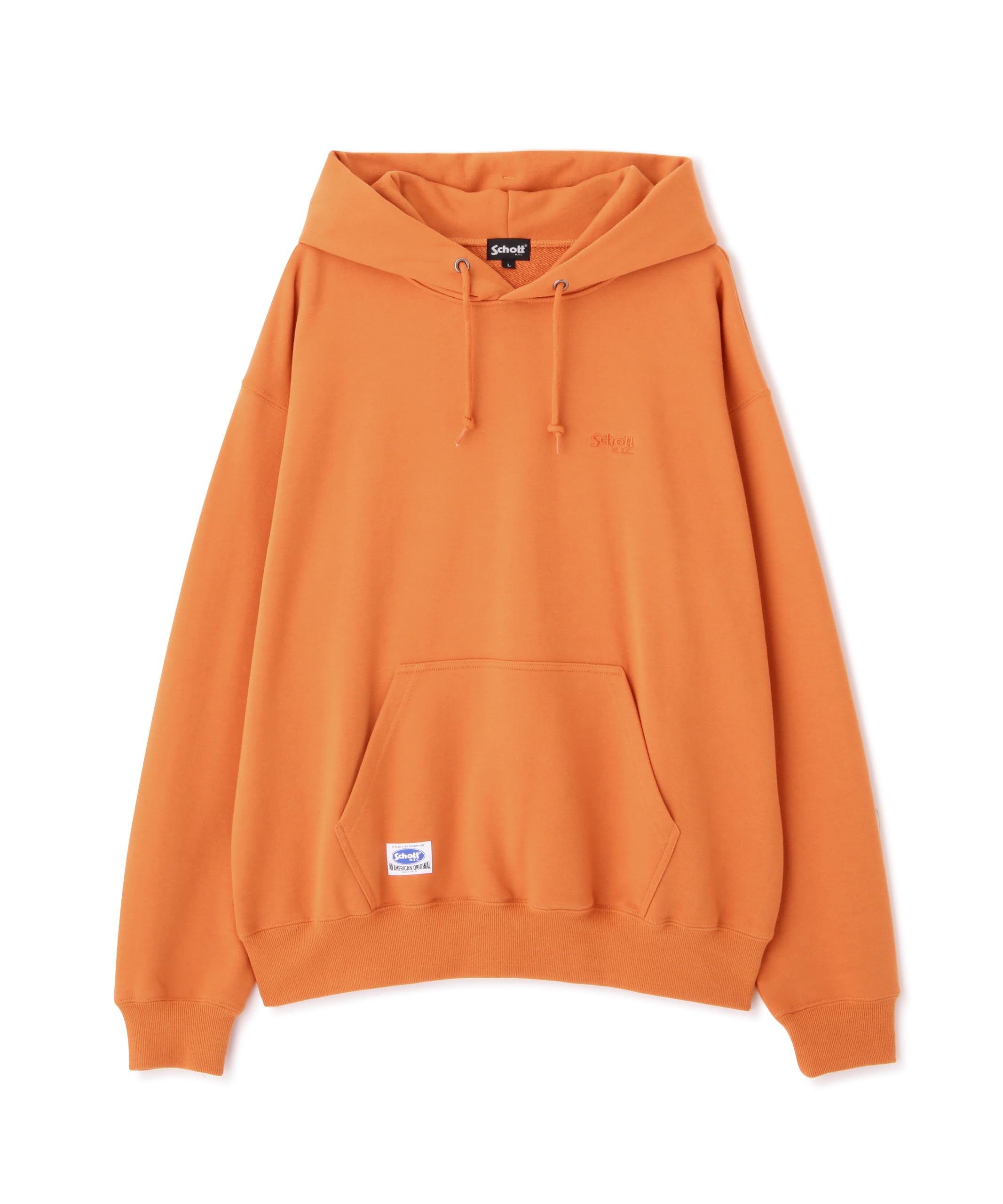 

Schott [WEB LIMITED] Oval Chenille Logo Hooded Sweatshirt, Men s, Size M (150), Orange, 782-3931002