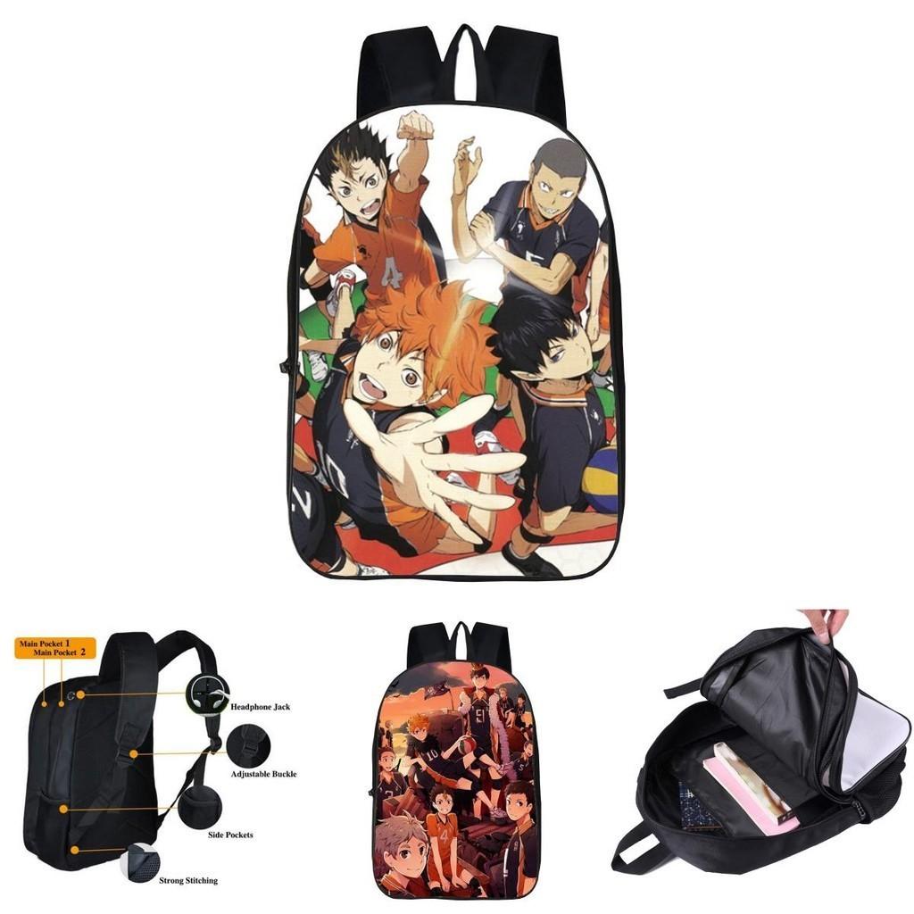 Stylish Anime Haikyuu Karasuno High School Backpack With Adjustable Padded Shoulder Straps