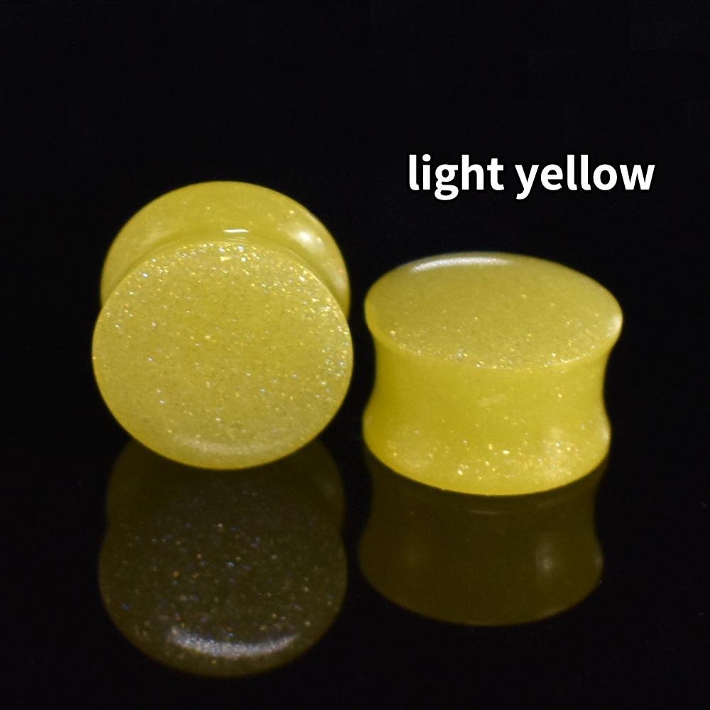 6-50mm Solid-colored Twinkle Acrylic Ear Tunnels Plugs Stretchers Expander Double Flared Flesh Tunnels Ear Piercing Jewelry