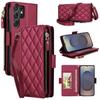 Crossbody Diamond 9 Card Slots Zipper Bag Vegan Leather Phone Case