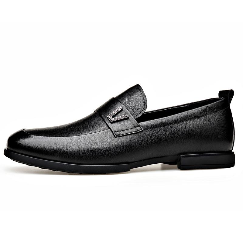 

Модная мужская обувь из натуральной кожи 2025 Весна Осень Новая дизайнерская модная повседневная обувь Мужская Черная Мягкая подошва Роскошная обувь Мужская 38 чёрный