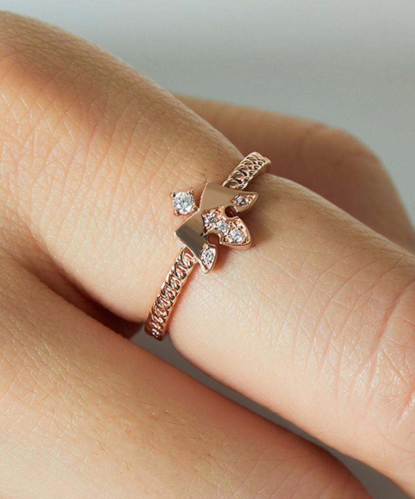 Helene Jewelry 14K 18K Stella Crown Cubic Miss Ring Gold Ring
