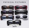 Fashion Trendy Steampunk Y2K Sun Glasses Vintage Sunglasses Thick Frame Sunglasses  Women Men