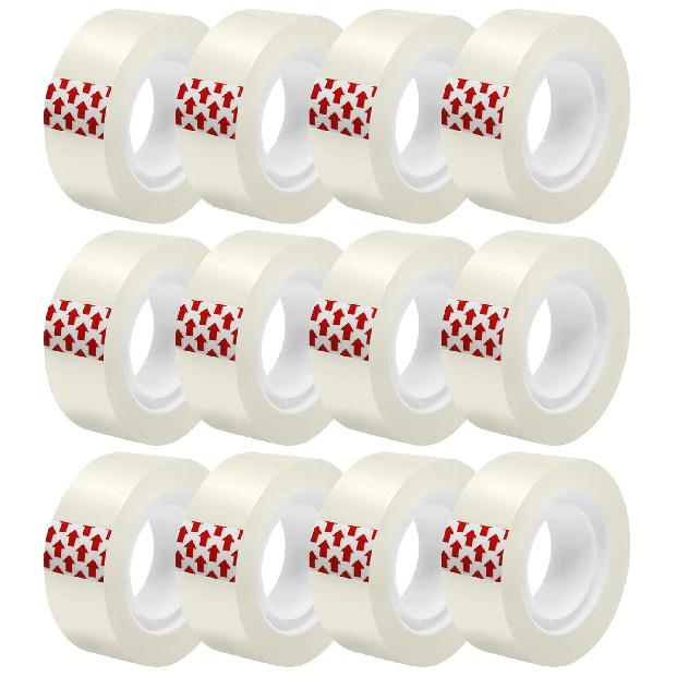 12 Rolls Transparent Tape Refills, Clear Tape Dispenser Refill Rolls, Glossy Gift Wrap Tapes for Office, School, Home, 3/4 x 1000 Inches