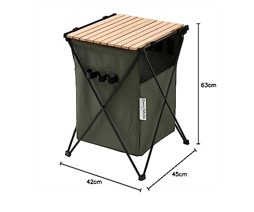 [Campers Collection Yamazen] LOAD Bucket Table, LOAD-BT Green, 42cm Wide x 45cm Deep x 63cm High