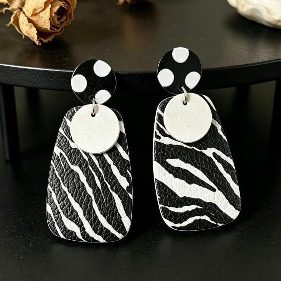 European and American Women's Leather Stud Earrings