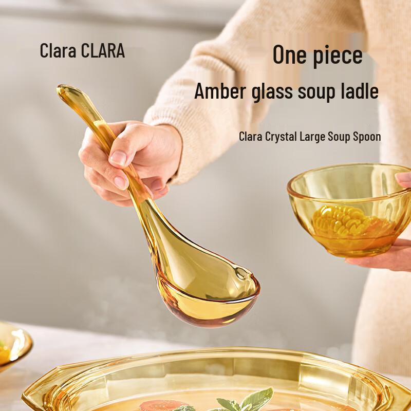 Clara Crystal Glass Long-Handled Soup Ladle