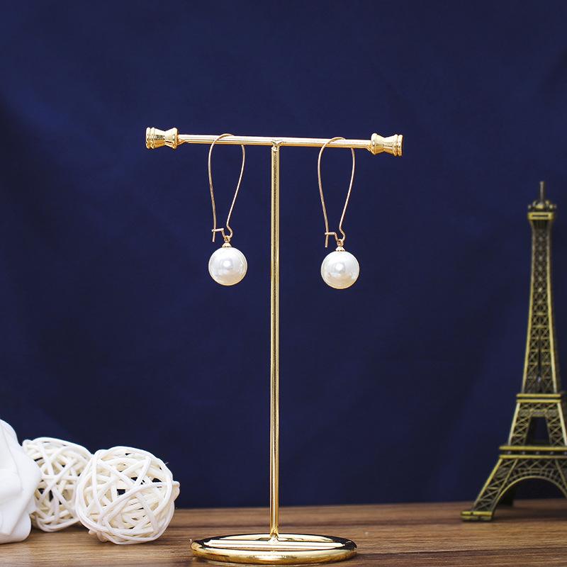 Women's Fashion Gold Long Hook Imitation Pearl Joker Elegant Earrings Travel Holiday Earrings Wedding Accessories