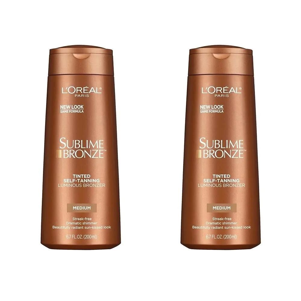LOREAL Tanning Lotion 200ml 2-Pack Medium LOREAL Paris Sublime Bronze Tinted Self Tanning Lotion Luminous