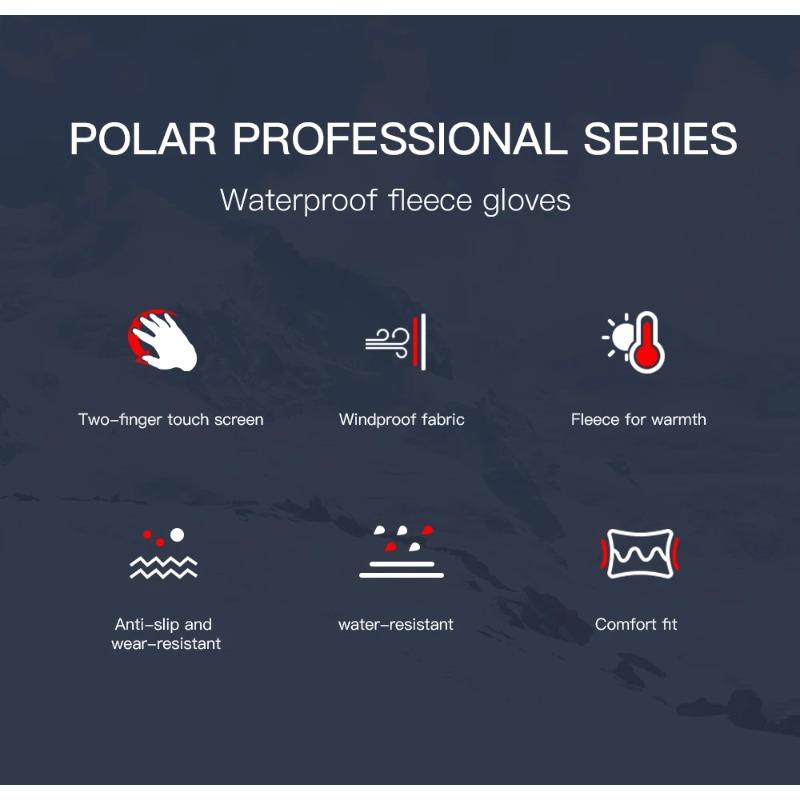 Ciclism și alpinism în aer liber cu izolație de pluș din material anti-vânt, mănuși cu ecran tactil, rezistente la uzură, antiderapante