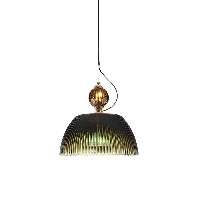 Blackish Green Lid Glass Restaurant Pendant Lamp Nordic Modern Living Room Bedroom Dining Table Chandelier E27 Light Luster