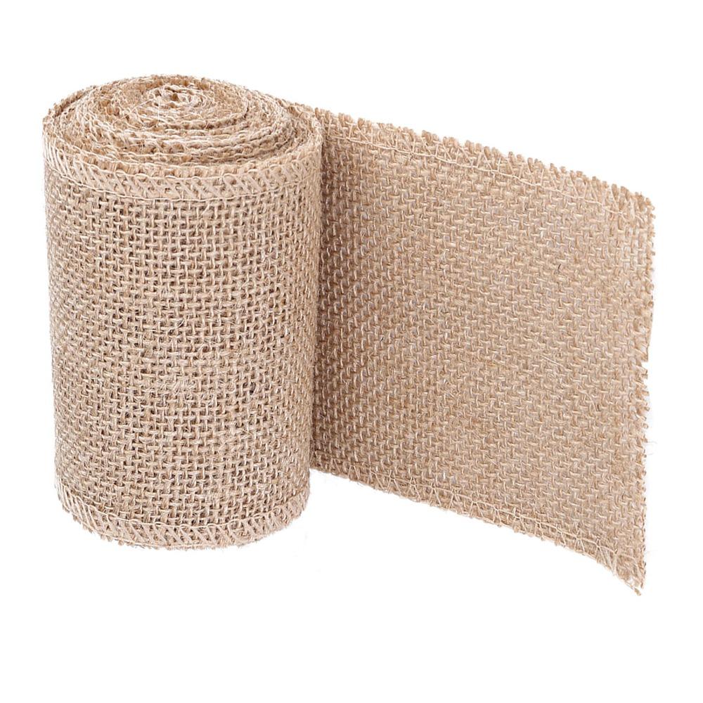 Webbing Yellow Burlap Roll Wired Edge 3Meter Hessian Roll Hessian Fabric Gift Wrapping