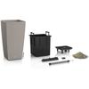 Pot de fleur lechuza cubico cottage 40 - kit complet, brun sable