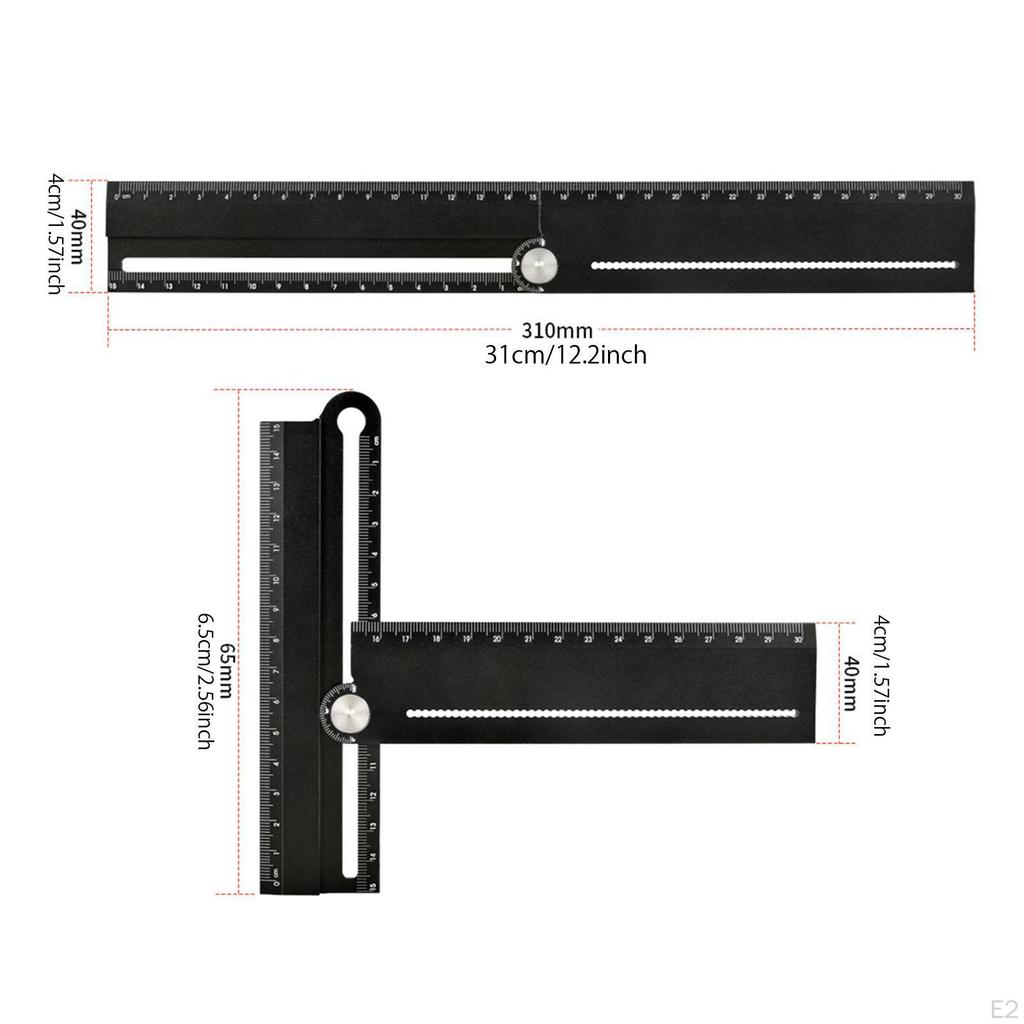 Angle Ruler Measuring Tool 12 inch / 310 mm Gauge Woodworking Goniometer Precision