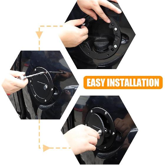 LLKUANG Gas Fuel Tank Cap Protector Cover Compatible with Toyota Tundra 2007-2021,Fuel Tank Door Cover Car Oil Gas Cap Door Cover Trim Decorative