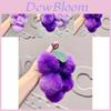 Luxurious Purple Grape Faux Rabbit Fur Plush Ball Keychain Charm For Women