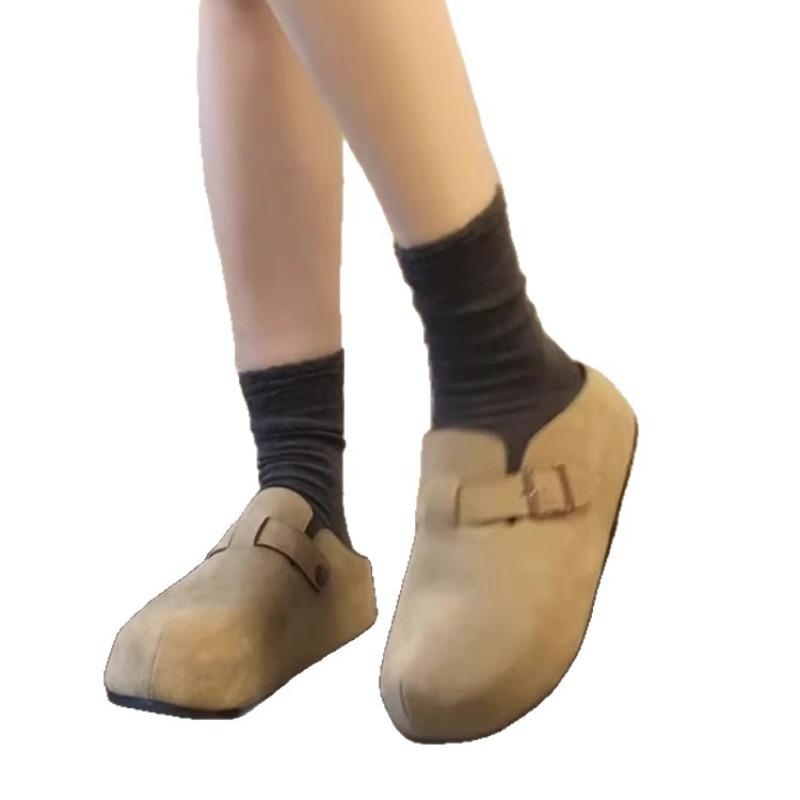 New Thick-soled Shoes for Women To Wear Outside with A Height-increasing Toe Cap and Half-slipper