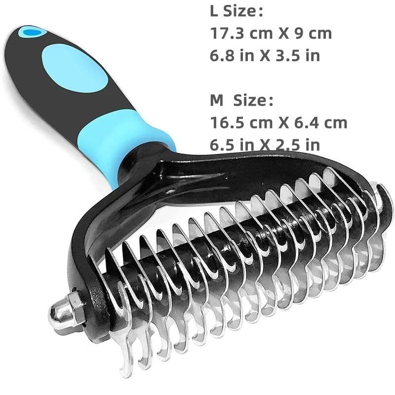 

1 Pc Professional Pet Deshedding Brush 2 Sided Dematting Dog Comb Cat Brush Rake Puppy Grooming Tools Undercoat Shedding Flying Hair L