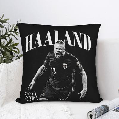 Haaland Norway Football Signature  Pillowcase Polyester Cushion Cover Decor  Pillow Case Cover Home Drop Shipping 40*40cm
