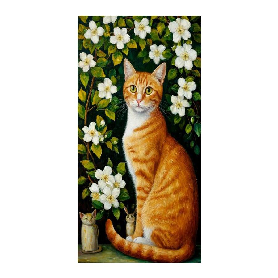 Diamond Mosaic Embroidery Abstract Cat Flower Large Size Diamond Painting New Collection Animals Diy Full Drill Jewelry Cross Stitch Kits