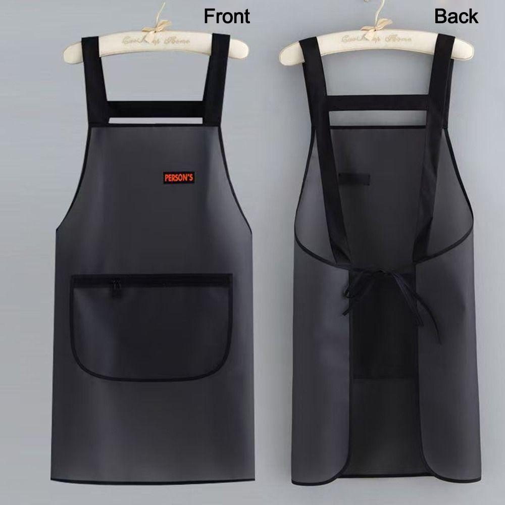 Fashion PU Kitchen Apron Oil Resistant Waterproof Work Apron Dirt-Proof Cleaning Aprons Household