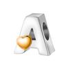 Alphabet Letter A Charm Pendant with Heart Accent for Bracelets Necklaces DIY Jewelry Making Accessories Compatible with Major Brands