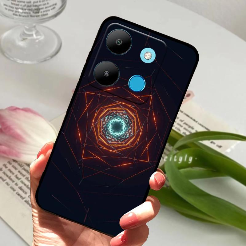 For Infinix Smart 7 Case Luxury Silicone TPU Soft Phone Black Cover Cases For Infinix Smart7 X6515 Funda Protector Coque Capa