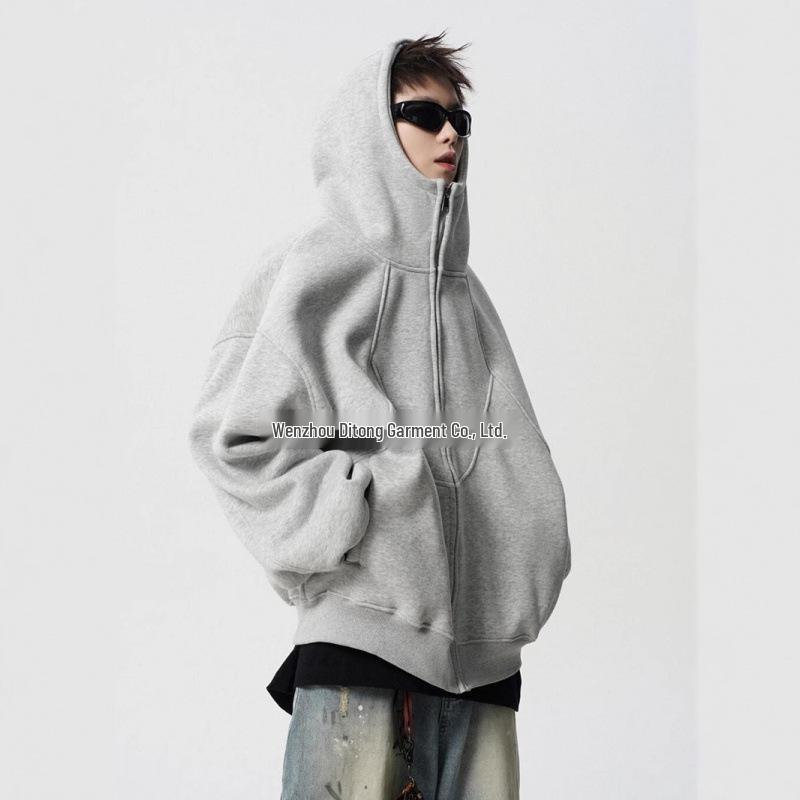 Men s Winter Heavyweight Fleece-Lined Deconstructed Patchwork Hoodie – Streetwear Trend M