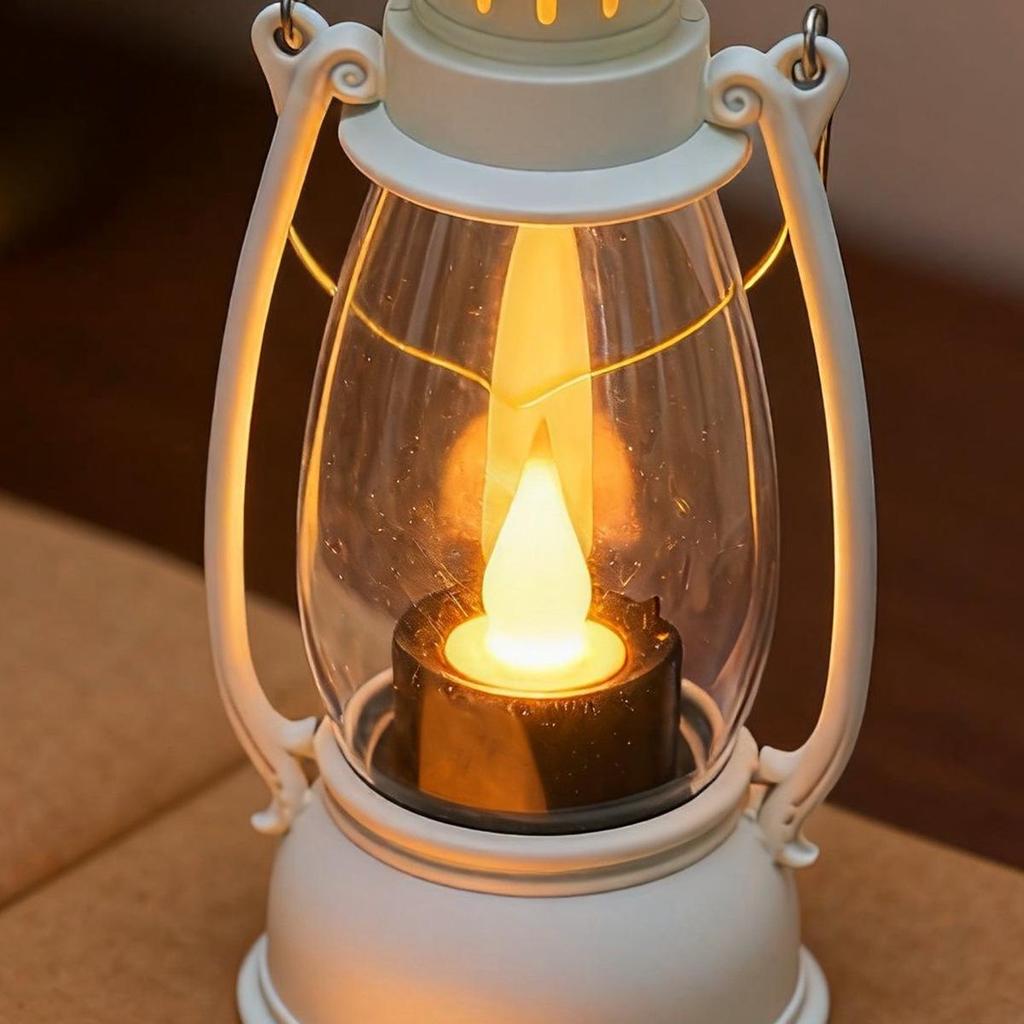 Retro Style Small Lantern Christmas Decoration Pony Lantern LED Candle Kerosene Lamp