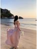 French Waist-Hugging Spaghetti Strap Evening Dress with Full Skirt