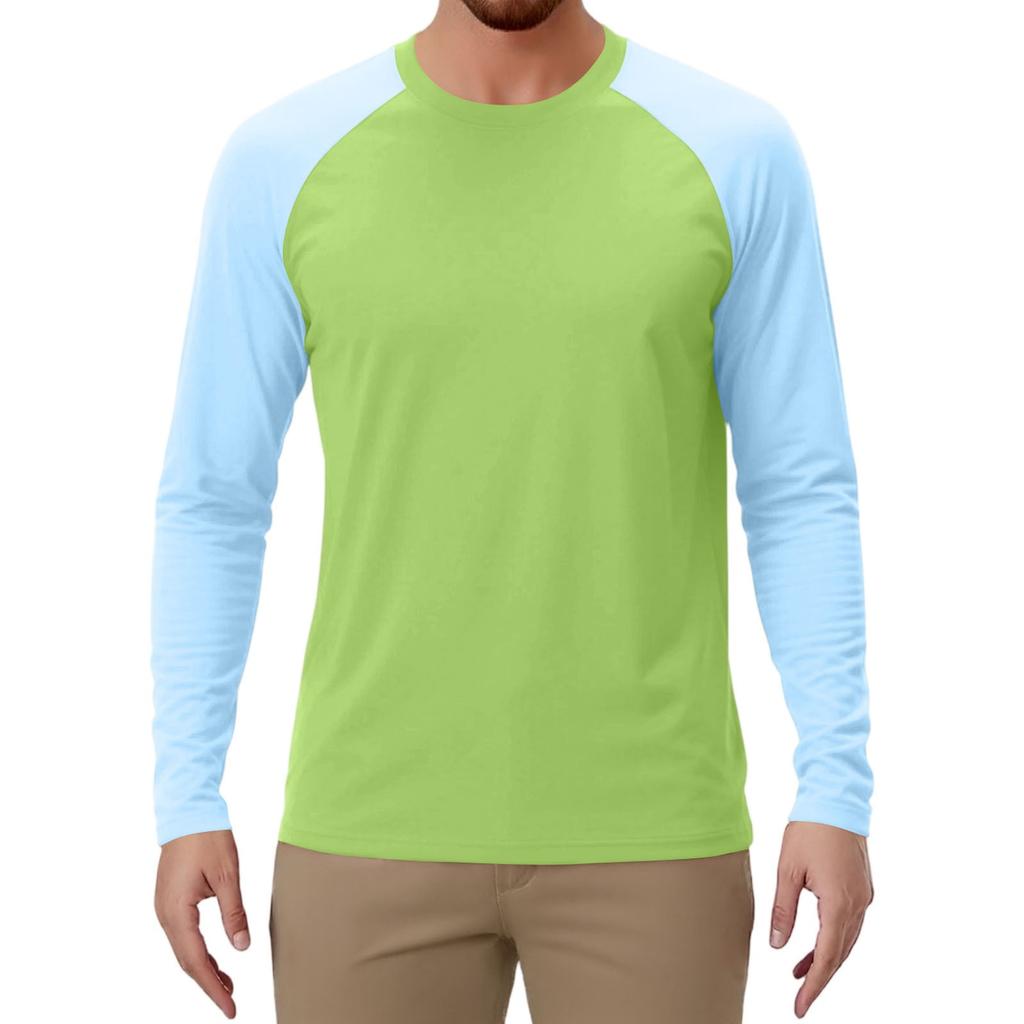Pánské sportovní tričko s dlouhým rukávem raglánového střihu v kontrastních barvách