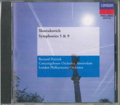 CD SHOSTAKOVICH, BERNARD HAITINK, CONC - Symphony No. 5, Symphony No. 9 POCL9830 LONDON Japan Classical Used