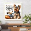 Coffee Animal 5D DIY Full Drill Round Diamond Painting Kit for Home Wall Decor