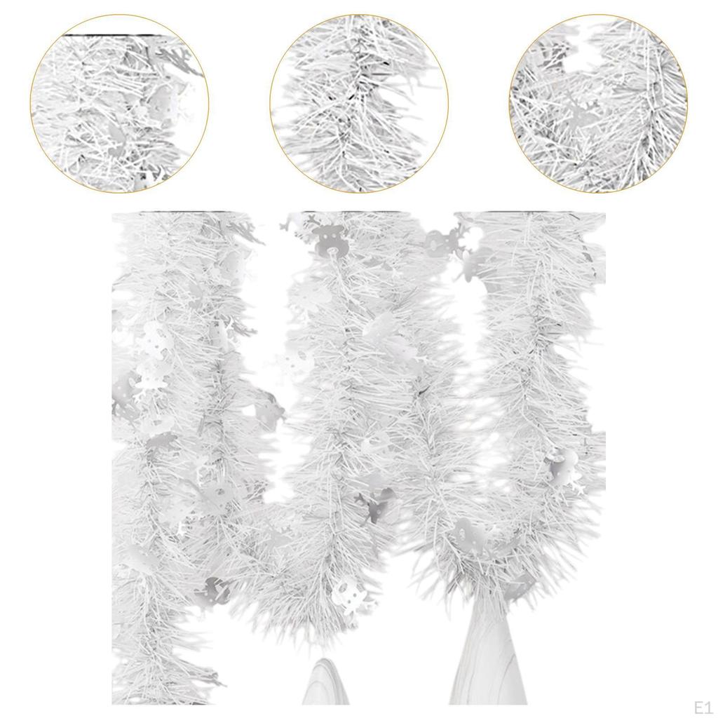 Christmas Tinsel Garland Metallic Twist Sparkly Shiny Hanging Ornament for Holiday Fall