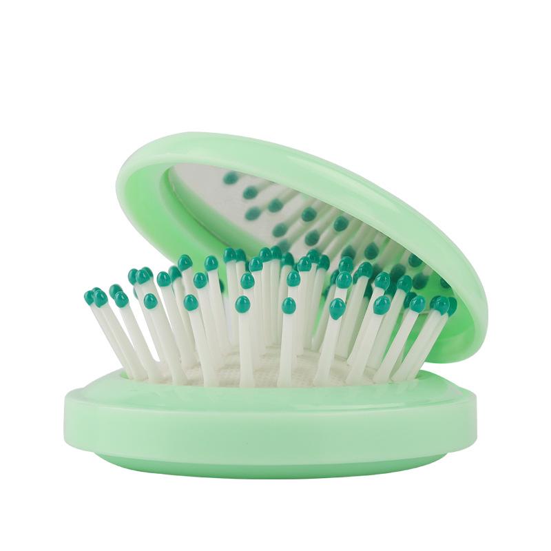 Huiyun Portable Macaron Air Cushion Comb with Folding Mirror - Hair-Smoothing, No-Tangle, Massage, Customizable Logo