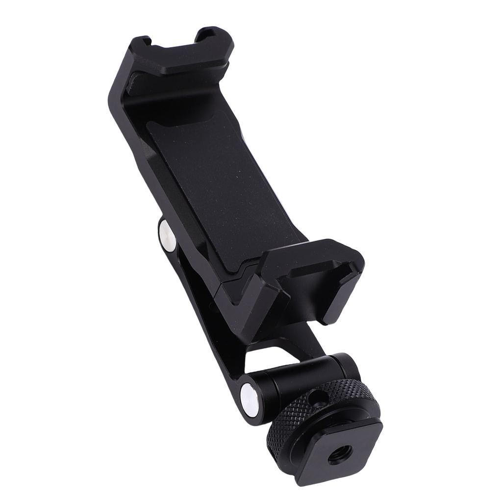 Camera Phone Support with Dual Cold Shoe Mount 360 Degree Adjustable Universal Metal Phone Clamp Tripod Mount Adapter