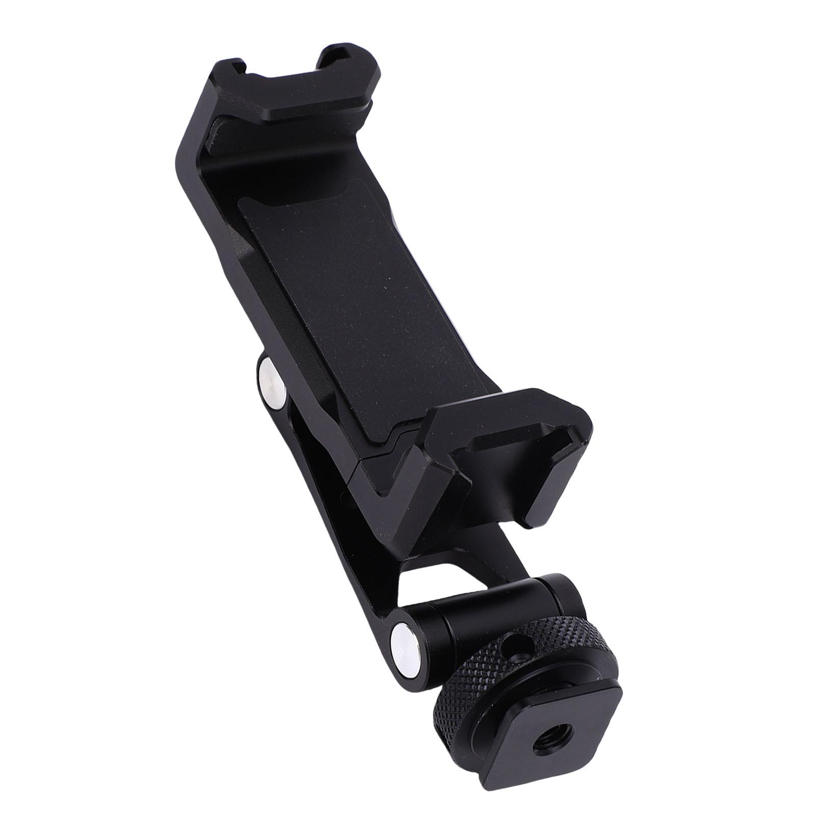 

Camera Phone Support with Dual Cold Shoe Mount 360 Degree Adjustable Universal Metal Phone Clamp Tripod Mount Adapter