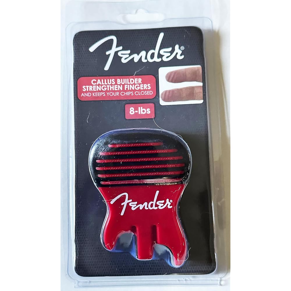 Fender Calisbuilder Finger Strengthener Red 8 Lb for String Instrument Players Guitar Bass Violin