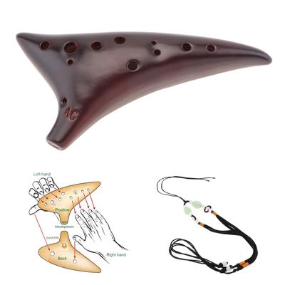 12 otworów Alto ToneC Ceramiczna Ocarina z śpiewnikiem Torba do noszenia na szyi ze sznurkiem, dobry prezent Instrument muzyczny dla początkujących
