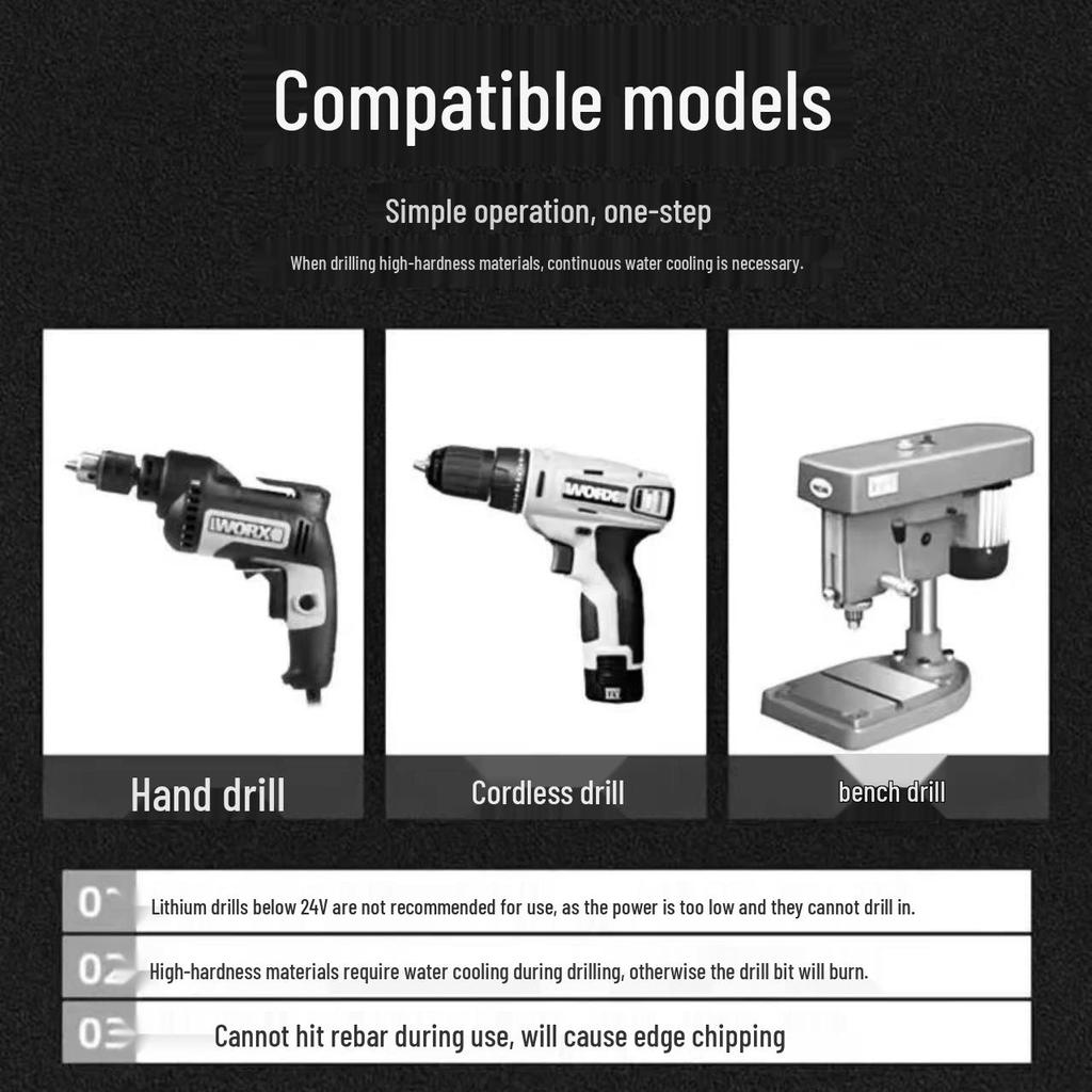 Tungsten Steel Triangle Drill Bit - Sharp, Wear-Resistant, for Dry/Wet Home Improvement Drilling