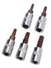 5pcs For Torx Screwdriver Bits 1/4 Inch Drive Socket Head Tools For T15 For T20 For T25 For T30 T40 Power Tool Accessories