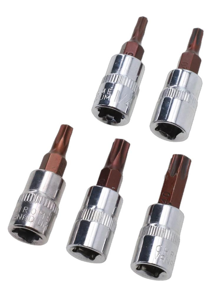 

5pcs For Torx Screwdriver Bits 1/4 Inch Drive Socket Head Tools For T15 For T20 For T25 For T30 T40 Power Tool Accessories