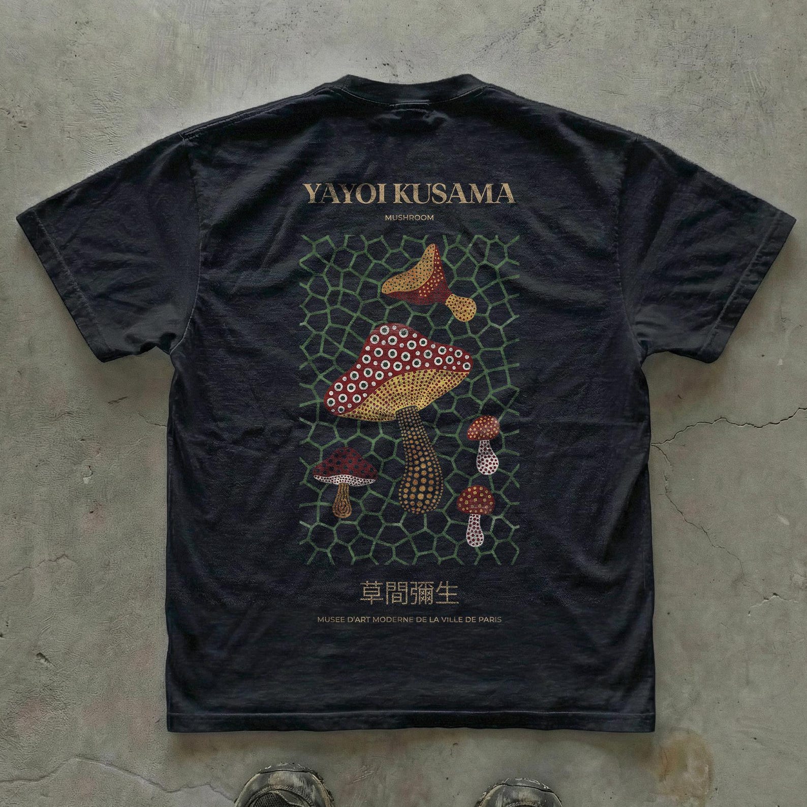 Yayoi Kusama Mushroom Graphic Tee | Japanese Art Streetwear 3XL