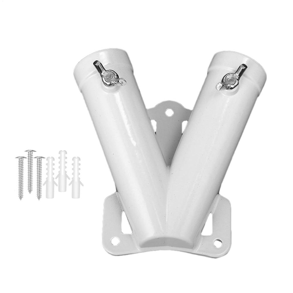 

Aluminum Alloy Flag Bracket Heavy Duty Flagpole Mounting Base Metal Flag Holder For Garden Patio Lawn House Porch білий