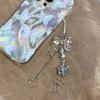2 Stück Sommer kühl blau und rosa Quaste, Schmetterling, Stern und Mond, Laser-Schleife, Guben-Anhänger, Handy-Kette