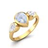 Pear shape Rainbow Gemstone Gold Plated 925 Sterling Silver Ring