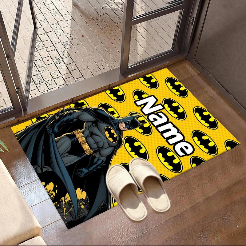 Custom Name Personalized Batman Print Carpet, Versatile Home Decor Rug, for Playroom, Apartment, Balcony, Entryway, Hallway Gift