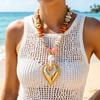 Hot-selling Exaggerated Fashion Personality Starfish Large Shell Pendant Gravel Irregular Necklace Versatile Woman